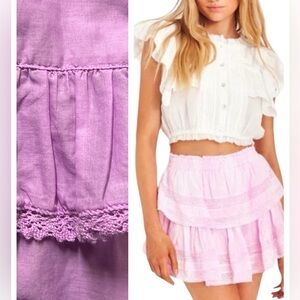 Devotion Twins Ruffled Mini Skirt Lilac